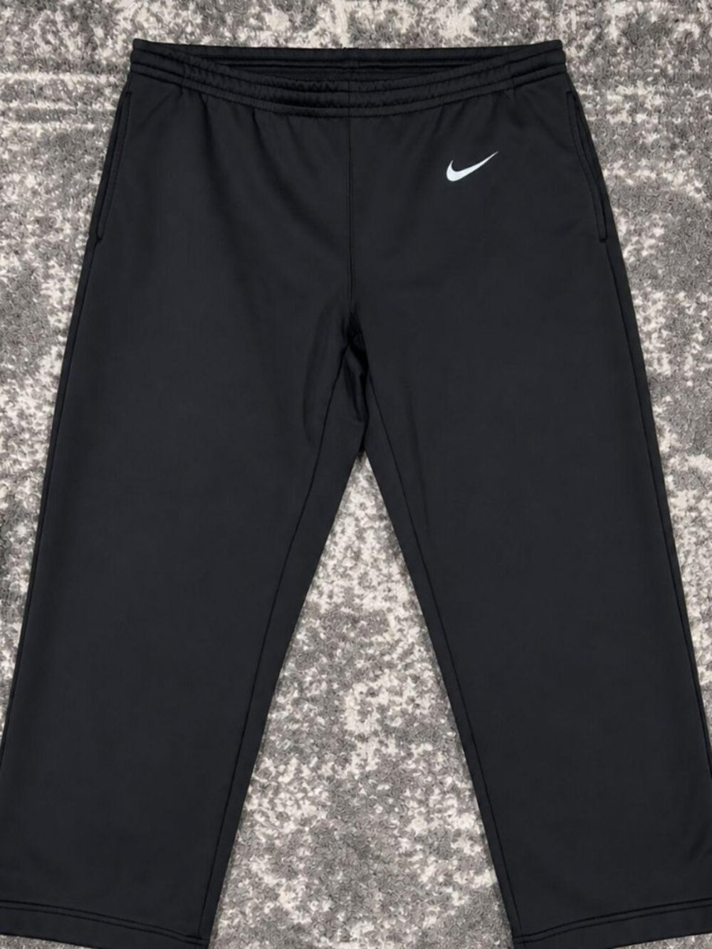 Nike Black Swoosh Straight Leg Track Pants